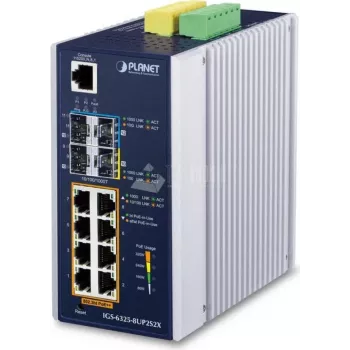 Managed Switch PLANET IP30 DIN-rail Industrial L3 8P