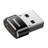 Baseus USB vīriešu savienotājs uz Type-C sieviešu adaptera pārveidotājs melns