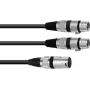 Audio kabelis XLR 3 kontaktu vīrišķais uz 2 x XLR 3 kontaktu sievišķais Omnitronic 30225210