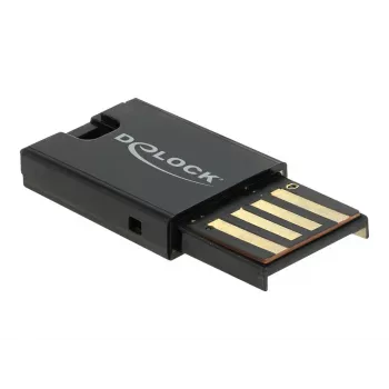 DeLOCK USB 2.0 karšu lasītājs melns Micro SD MicroSDHC MicroSDXC 480 Mbit/s