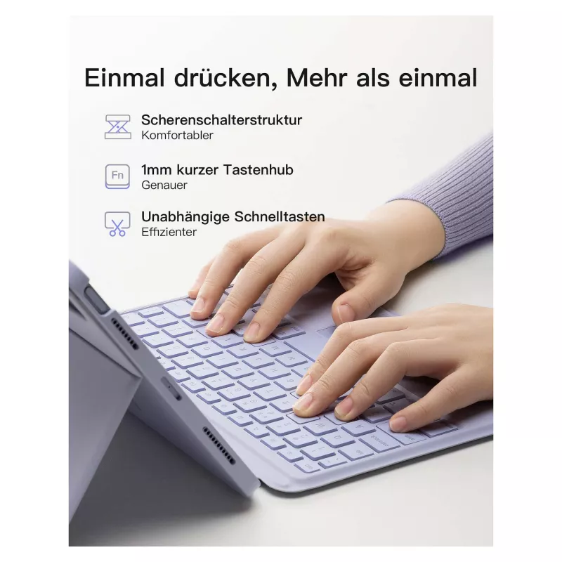 inateck tastatūra iPad 11 iPad Air 4/5Gen.Com. QWERTZ purple