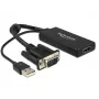 Kabelis DeLOCK 0,25 m VGA+USB2.0-A/HDMI