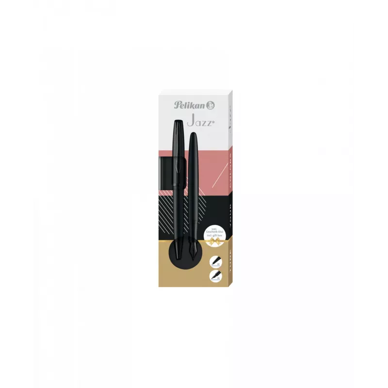 Lodīšu pildspalva un tintes pildspalva Pelikan Jazz Noble Elegance Melns 2 gab.