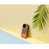 Telefona maciņš vīrietim un koks iPhone 12 mini — brūns rūts raksts ar melnām malām
