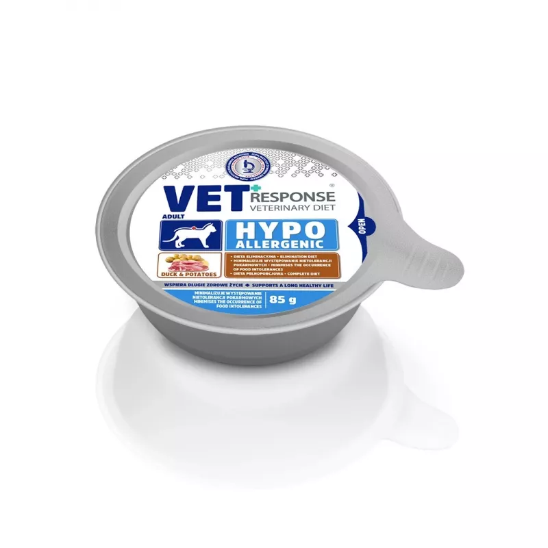VET RESPONSE Hipoalerģiska pīle - mitrā kaķu barība - 4x85g