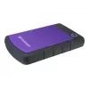 StoreJet 25H2 2.5 inch portable HDD 2TBUSB 3.0 Shockproof with Dark grey silicon cover and purple cover one touch Auto-Backup button