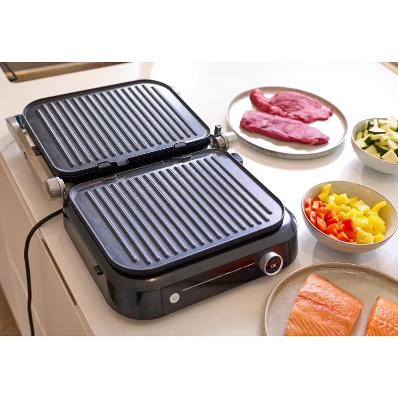 Kontaktgrils SEVINI Pro, KG 2395 (Sudrabains/melns, 1,800 W)