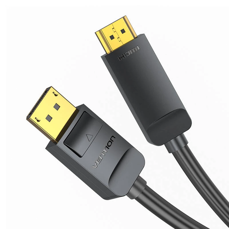 DisplayPort uz HDMI kabeļa adapteris Vention HAGBH, 2 m, melns, 7 mm diametrs