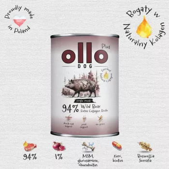 Ollo Plus Kolagen mežacūka 400 g suņu barības kārba