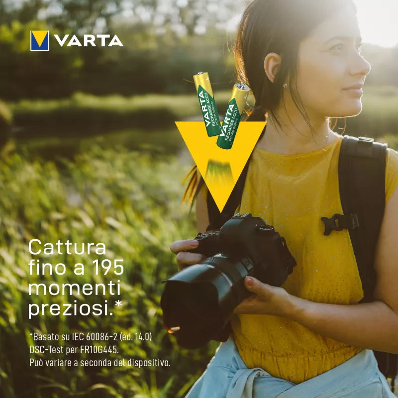 VARTA HR03 AAA Recharge Accu Jauda 1000 mAh 05703 Rechargeable batteries 4 gab. Green, dzeltena
