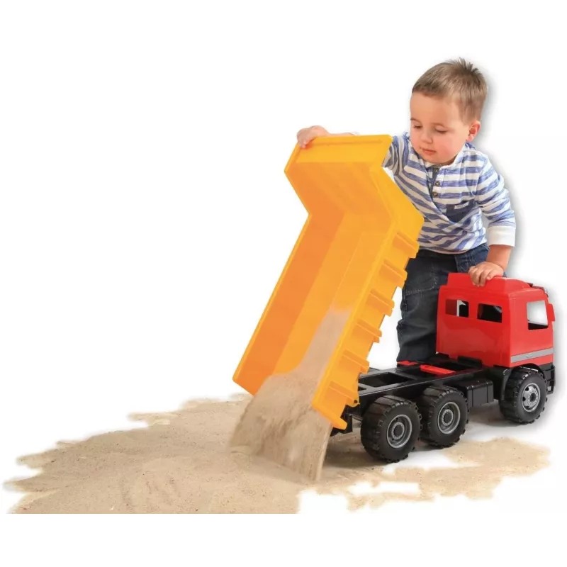 Rotaļu pašizgāzējs Lena Actros 62 cm ar vienu brūnu kravas kasti