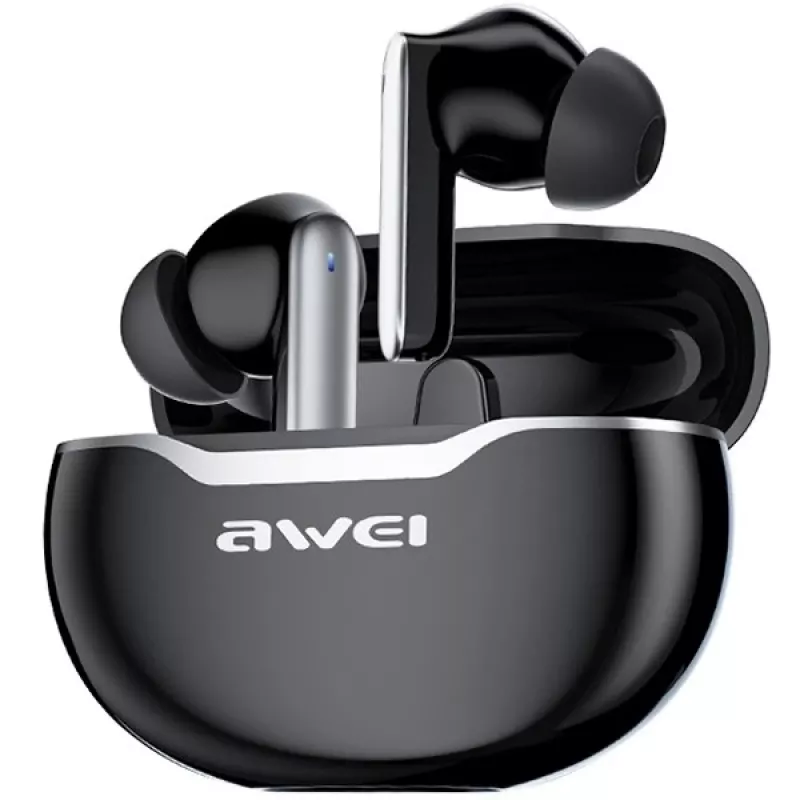 Awei Bluetooth 5.3 T50 TWS austiņas ar uzlādes futrāli / Melna