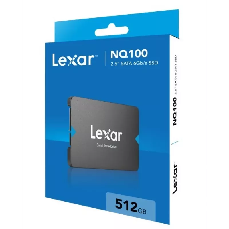 2.5 collu SSD Lexar NQ100 512 GB SATA III, 550 MB/s lasīšana, 6 Gbit/s pārsūtīšana