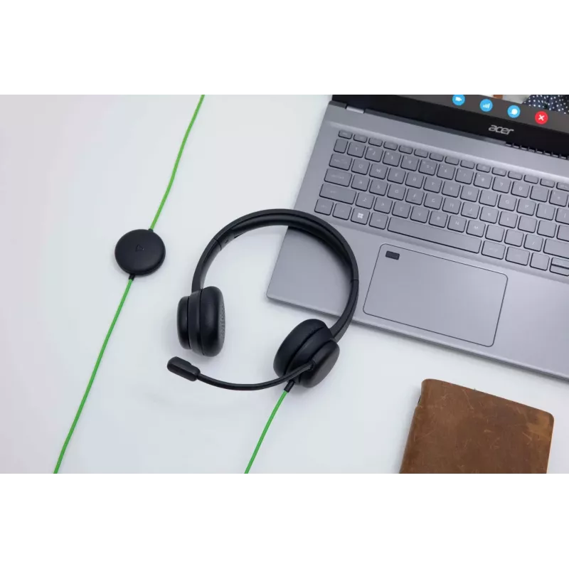 Vadu konferences austiņas Acer GP.HDS11.01N — supra-aural, 2 m kabelis, 20–20000 Hz, 160 g, melna