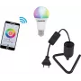 LED spuldze EUROLITE E27 RGB WW CW WiFi, trīsstūra kontaktligzda, melna