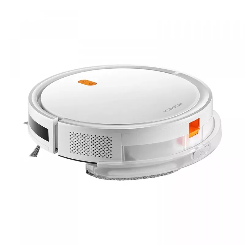 Robot vacuum Xiaomi E5 balta — 2000 Pa sūkšanas jauda, 2600 mAh baterija, 110 min darbības laiks, 0.4 L putekļu tvertne, mitrā slaucīšana