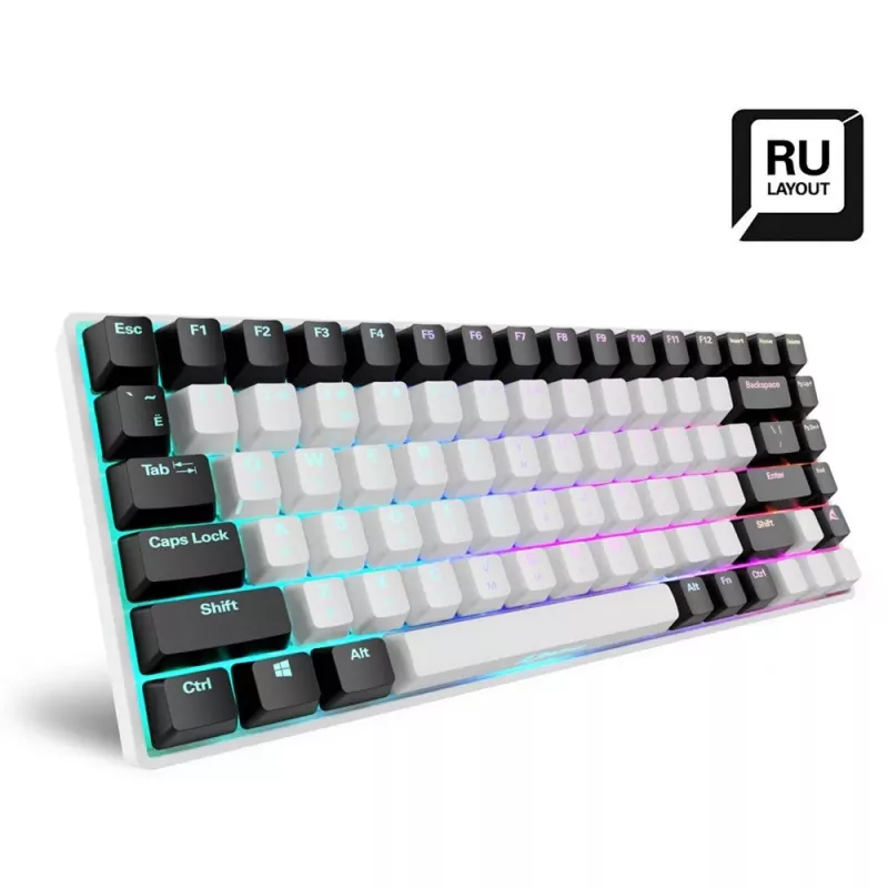 Sharkoon SKILLER SGK50 S3 spēļu tastatūra USB QWERTY krievu valodā balta