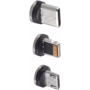 Vadu savienotājs ShiverPeaks BS14-19003 USB Micro-B USB-C 8-Pin melns sudraba