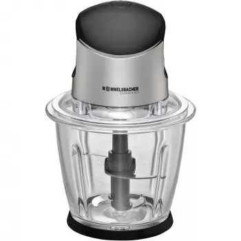 Rommelsbacher MZ 500 elektriskais virtuves smalcinātājs — 1,5 L, 500 W, melns nerūsējošais tērauds