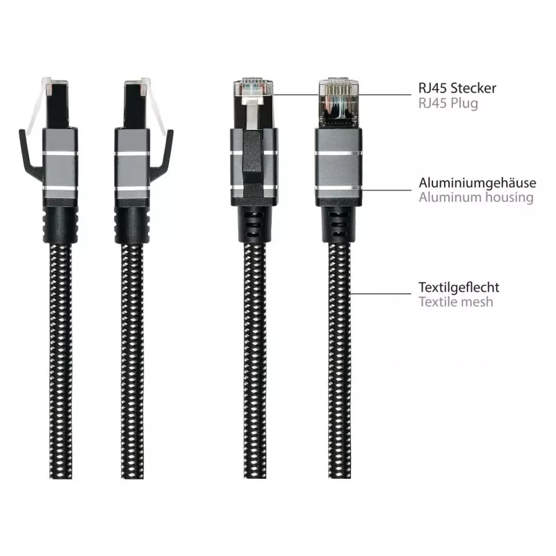 Good Connections Ethernet-kabelis USB-C RJ45, antracīts, 0,5m