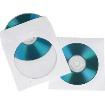 Hama CD/DVD papīra aizsargapvalki, balti, iepakojumā 25, 1 diski
