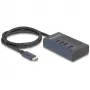 DeLOCK 64189 USB centrmezgls Type-C 10000 Mbit/s zils metāls