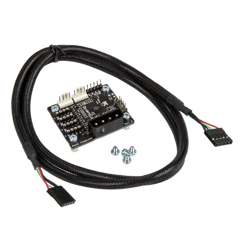 Apgaismojuma LED kontrolieris Aqua-Computer farbwerk USB — 12 V, 2,5 A, melns