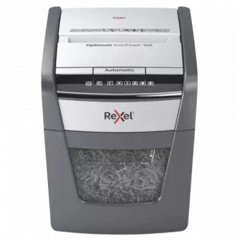Rexel Optimum AutoFeed+ 50X automātiskais šķērsgriezuma papīra smalcinātājs P4