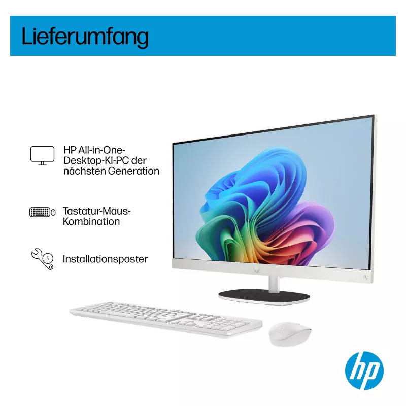 HP All-in-One PC (Complete Solution) 27-ct2073ng AMD Ryzen AI 7-350 512GBSSD 16GB balts (27-ct2073ng)