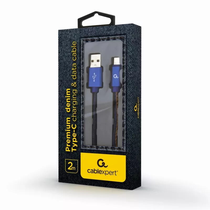 USB 2.0 kabelis GEMBIRD USB A uz USB C 2 m, 0,48 Gbit/s, 2,1 A, zils