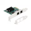 DeLOCK PCI Express x1 karte 2 x RJ45 Gigabit LAN BCM pelēka