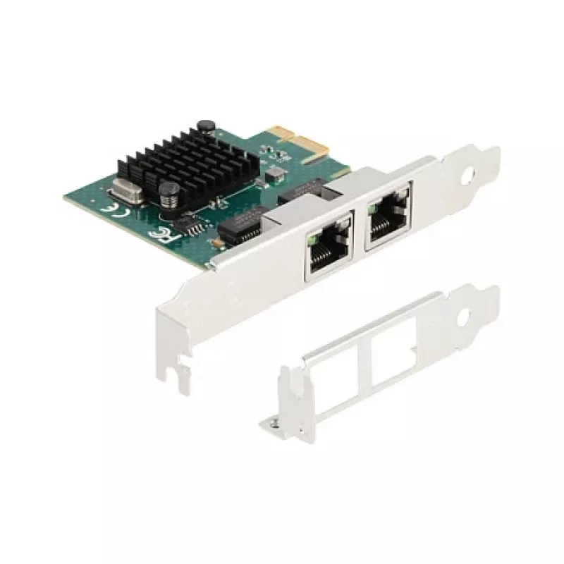 DeLOCK PCI Express x1 karte 2 x RJ45 Gigabit LAN BCM pelēka