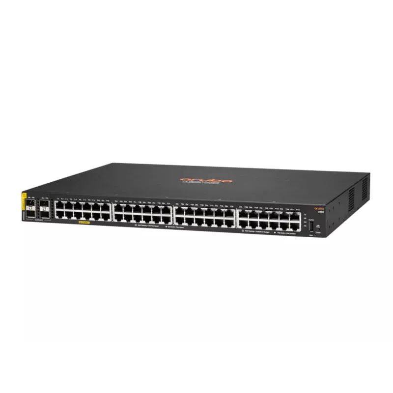Hewlett Packard Enterprise HPE Aruba Networking CX 6100 48G Class4 PoE 4SFP+ 740W Switch - slēdzis - L3 - pārvaldāms - 48 x 10/100/1000 (PoE+) + 4 x 1 Gigabit/10 Gigabit SFP+ (augšupsaite)