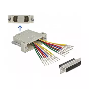 D-Sub 25 kontaktu spraudnis vīrišķais – 2 x RJ45 ligzda sievišķā DeLOCK 66833