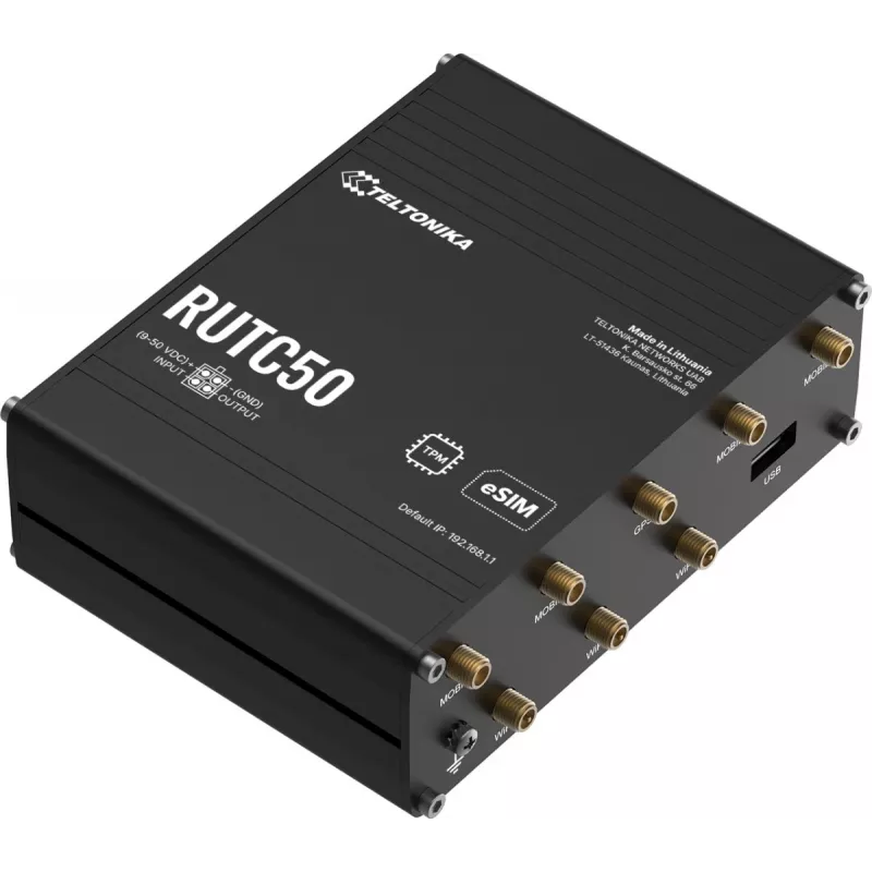TELTONIKA NETWORKS RUTC50 V2 eSIM 5G/4G/LTE/3G WiFi 6 maršrutētājs