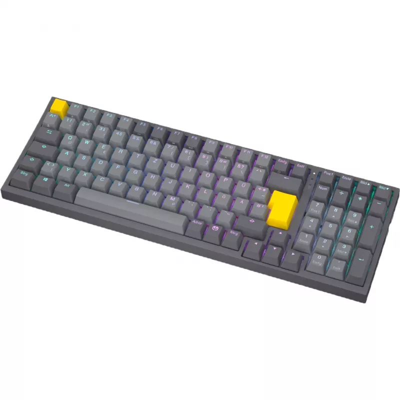 Celeris 1800, spēļu tastatūra pelēka, DE izkārtojums, ENDORFY dzeltena by Gateron