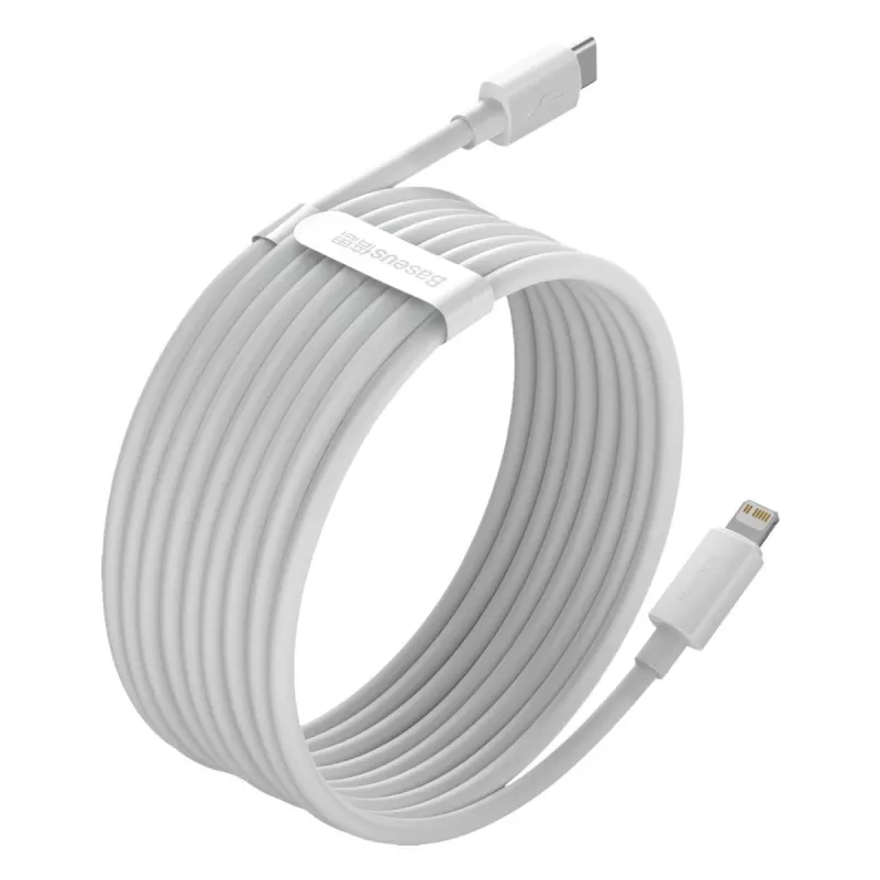 Baseus Simple Wisdom Data kabelis Kit USB-C to Lightning PD 20W (2GAB/KOMPLEKTS) 1.5m Balts