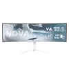 Izliekts monitors Arozzi Nova 49 collas (124.5 cm) Dual QHD 5120×1440 LED VA, 32:9, 4 ms, USB centrmezgls, skaļruņi, balts