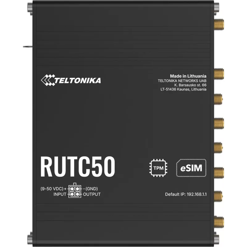 TELTONIKA NETWORKS RUTC50 V2 eSIM 5G/4G/LTE/3G WiFi 6 maršrutētājs