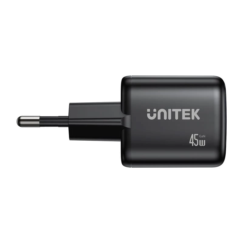 Unitek sienas lādētājs 2x GaN 45 W — 2× USB‑C PD 3.0 un QC ātrā uzlāde
