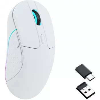 Spēļu pele Keychron M3 labročiem RF bezvadu + Bluetooth optiskā 26000 DPI balta