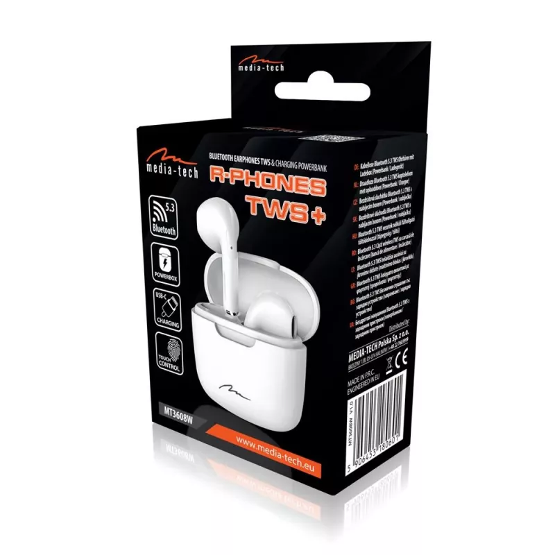 Austiņas Media-Tech MT3608W R-Phones TWS+ baltas
