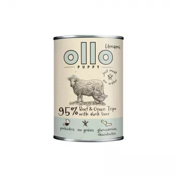 OLLO Puppy Umami Beef and Green Tripe with Duck Liver - mitrā suņu barība - 850 g