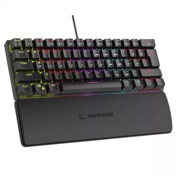Mehāniskā tastatūra RAMPAGE PLOWER K60 ar Blue slēdžiem un RGB fona apgaismojumu
