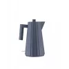Alessi MDL06 B Plisēta elektriskā tējkanna, melna, eiro kontaktdakša
