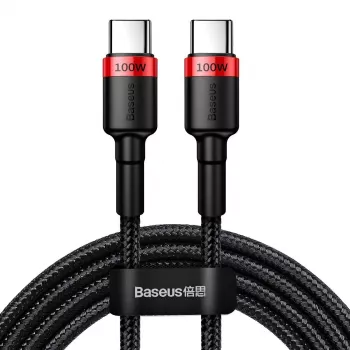 Baseus Cafule PD2.0 100W ātrās uzlādes USB uz Type-C kabelis (20V 5A) 2m Sarkans+Melns