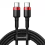 Baseus Cafule PD2.0 100W ātrās uzlādes USB uz Type-C kabelis (20V 5A) 2m Sarkans+Melns