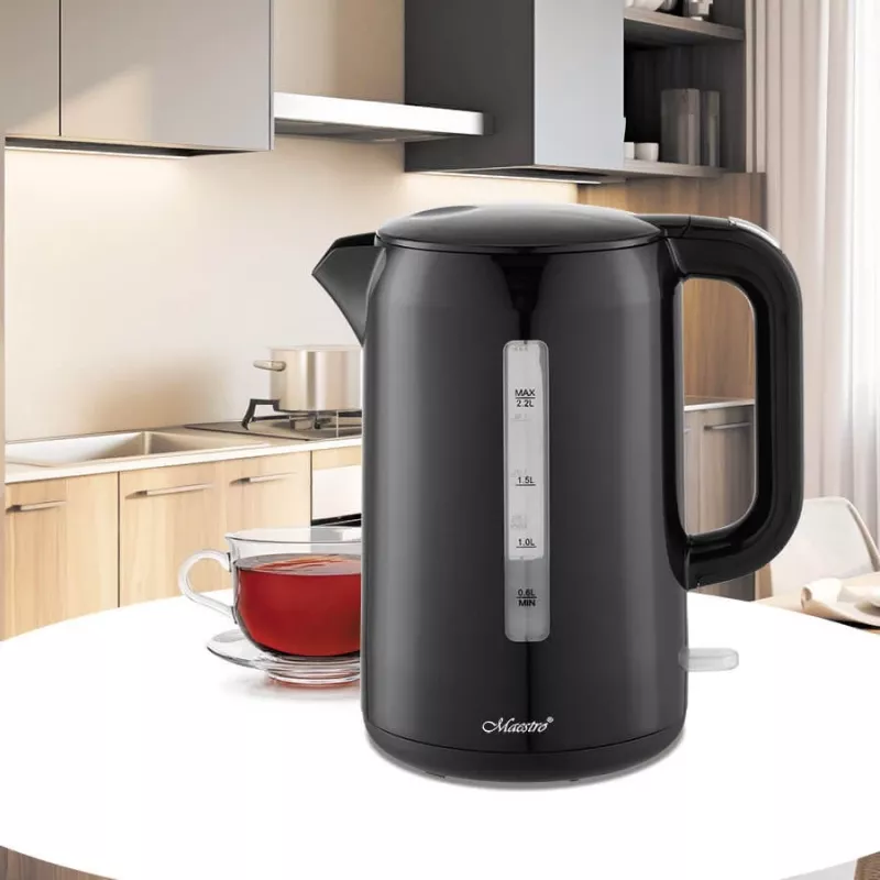 Maestro MR-022 elektriskā tējkanna 2.2 L 2200 W (MR-022-BLACK) Melna