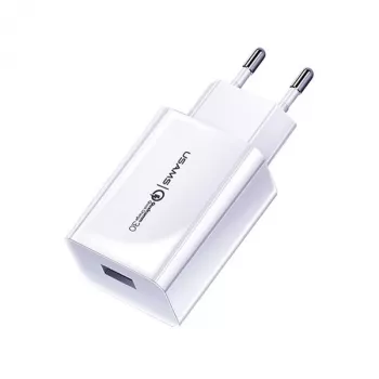 usams T22 18 W QC 3.0 lādētājs ar USB-C kabeli — 18 W ātrais lādētājs, Quick Charge 3.0