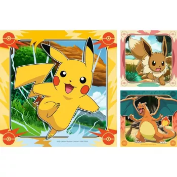 Ravensburger puzle Pikachu, Charizard un Eevee — 147 gabaliņi, no 5 gadu vecuma, 210×? mm